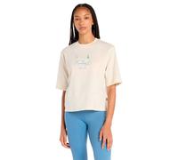 New Balance Apres Run Bath Short Sleeve T-shirt Beige S Woman