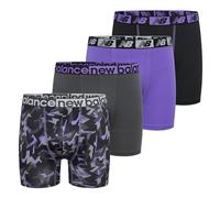 New Balance Boys' 3.5" Underwear, Performance Boxer Brief Trunk (4 Pack), Electric Thunderbolt Camo/Electric Indigo/Magnet/Black, X-Small