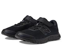 New Balance Boys 520v8 Bungee Lace Sneaker, Black, 1 UK