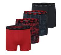 New Balance Boy's Performance Boxer Briefs 4-Pack, Magnet Print/Team Red/Black/Team Red Print, X-Small