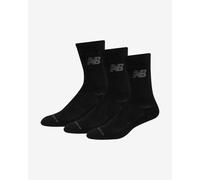 New Balance Performance Cotton Cushioned 3 Pack Crew Socks - Black - Small