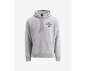 New Balance Essentials Brushed Back Fleece Hoodie Grey Black - M