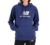 New Balance Essentials Stacked Logo Hoodie Sweatshirt Women Navy Blue S