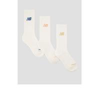 New Balance Everyday Crew Socks 3 Pure White Orange (3 pairs) - L