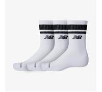 New Balance Everyday Stripe Midcalf Socks 3 Pack - White, Comfortable for Running and Daily Wear
