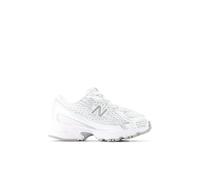 New Balance Infants 740 Bungee Lace in White/Grey Synthetic, size 5.5