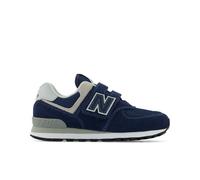 New Balance Kids' 574 Core Hook & Loop in Blue/White Leather, size 1.5