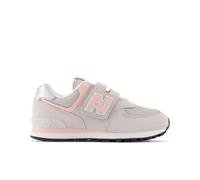 New Balance Kids' 574 Core Hook & Loop in Grey/Pink Leather, size 1.5