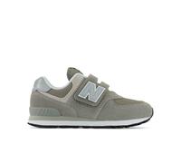New Balance Kids' 574 Core Hook & Loop in Grey/White Leather, size 10.5