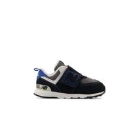 New Balance Kids 574 New-B Hook & Loop in Black/Blue Leather, size 8