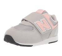 New Balance Kid's 574 V1 New-b Hook and Loop Sneaker Rain Cloud/Pink Haze 2 Wide Infant