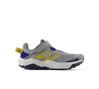 New Balance Kids' DynaSoft Nitrel v6 Bungee Lace with Top Strap in Grey/Blue/Yellow Mesh, size 10