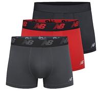 New Balance Men's 3" Boxer Brief No Fly, with Pouch, 3-Pack,Black/Team Red/Thunder, X-Large (40"-42")