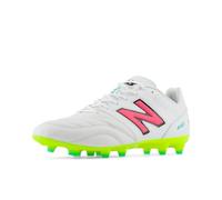 New Balance Men's 442 V2 Team FG Soccer Shoe, White/Hi-lite/Neon Pink, 8 UK