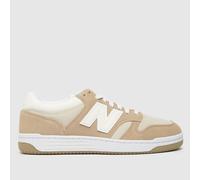 New Balance Men's 480 Trainers in White & Beige, Suede, Size: 7 UK 7