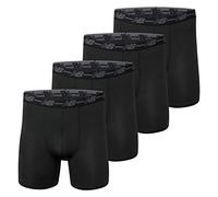 New Balance Men's 5" Performance No Fly Boxer Brief (4 Pack), Black/Black/Black/Black, S