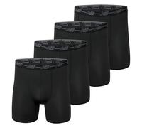 New Balance Men's 5" Performance No Fly Boxer Brief Underwear (4 Pack), Black/Black/Black/Black, XXL