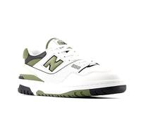 New Balance Men's 550 Sneaker, White/Dark Olivine, 8 UK