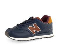 New Balance Men's 574 Shoes, NB Navy/Classic Burgundy, 8.5/M