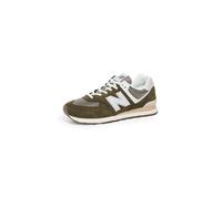 New Balance Men's 574 Sneakers, Calcium/Dark Silver Metallic, 11 Women/9.5 Men
