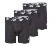 New Balance Men's 6" Boxer Brief Trunk Underpants Fly Front with Pouch Underwear 3-Pack, Black/Black/Black, X-Large