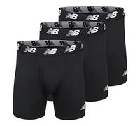 New Balance Men's 6" Boxer Brief Trunk Underpants Fly Front with Pouch Underwear 3-Pack, Black/Pigment/Steel Woodgrain, X-Large