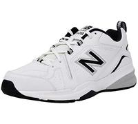 New Balance Men's 608 V5 Casual Comfort Cross Trainer, White/Black/Silver Metallic, 11.5 X-Wide
