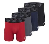 New Balance Men's Big & Tall Performance 5" No Fly Boxer Brief (4-Pack), Pigment/Team Red/Lead/Black, 4XL (52"-54")