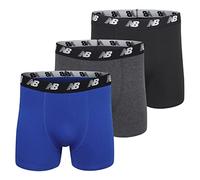 New Balance Men's Boxer Briefs 5" No Fly Cotton 3 Pieces, Black/Blue/Dark Heather, M, Black/Blue/Dark Heather, M