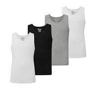 New Balance Men's Cotton Performance Rib Sleeveless Tank Top Undershirt (3 Pack Or 4 Pack), Black/White/Lt. Heather Grey, XL (Pack of 4)
