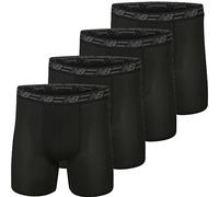 New Balance Men's Mesh 5" No-FLY Boxer Brief (4-Pack), Black/Black, L