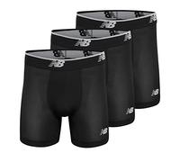 New Balance Men's Mesh 5" No Fly Boxer Brief, Athletic Compression Underwear (3-Pack), Lead/Pigment/Black, 5X-Large