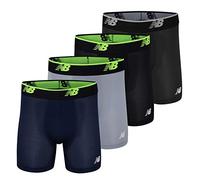 New Balance Men's Mesh 5" with Fly Boxer Brief (4-Pack), Black(st)/Steel/Pigment(rg)/Black(rg), L