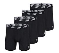 New Balance Men's No-Fly Cotton Performance Boxer Briefs 5 Inch Inseam (4 Pack of Men's Underwear), Black, Extra Large