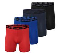 New Balance Men's Performance 5" No Fly Boxer Brief, 4-Pack, Black/Team Royal/Team Navy/Embers, 4XL