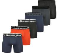 New Balance Men's Premium Performance Boxer Brief, Blk/NVY/Orng/Blk/NVY/Arct, S