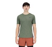 New Balance Men's Q Speed Jacquard Short Sleeve 22, Deep Olive Green, XL