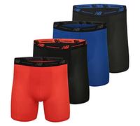 New Balance Men's Standard Mesh 5" No Fly Boxer Brief (4 Pack), Black/Spark/Black/Team Royal, Large