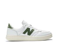New Balance Men's T500 in White/Green Leather, size 7.5