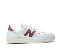 New Balance Men's T500 in White/Red Leather, size 7.5