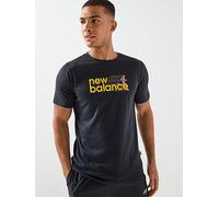 New Balance Mens Training Heathertech Graphic T-Shirt, Black, Size 2Xl, Men Black