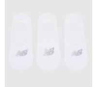 New Balance No Show Socks 3 Pack in White, Cotton, Size: 7-8.5 UK 7-8.5