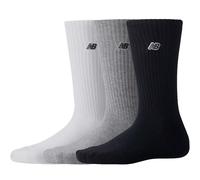 New Balance Patch Logo Crew 3 Pack - Grey, White and Black - LAS2963-W