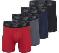 New Balance Performance Boxer Brief Underwear Clothing - 4 Per Pack S M L XL