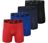 New Balance Men's Nb3017-4 Performance 5 No Fly Boxer Briefs 4 Pack, Black/Team Royal/Team Navy/Embers, S UK