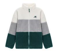 New Balance Plus Colorblock Patch Detail Zip Up Teddy Jacket Asia Sizing 'White Grey Green' 6DC44823-HT M