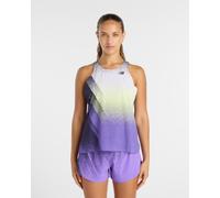 New Balance Race Day Ultra Light Printed Sleeveless T-Shirt Purple White Green Women - S