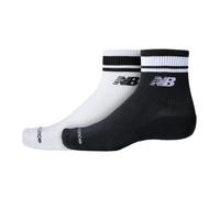 New Balance Run Repreve Ankle Socks 2-Pack - White/Black, Ideal for Runners Seeking Comfort and Performance