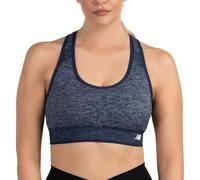New Balance Seamless Womens Medium Impact Racerback Sports Bra - Padded Workout Yoga Top, Pigment, S