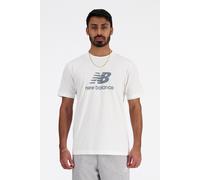 New Balance Stacked Logo Short Sleeve T-Shirt White - S